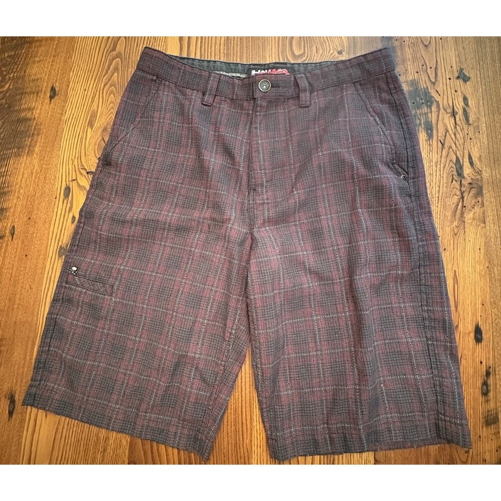 Tony Hawk Mens Size 32 Shorts Y2K Skater  Red Gray Plaid Streetwear